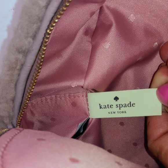 Kate Spade Finer Things Merry Mini Leather Shearling Backpack Crossbody Bag - Picture 6 of 11